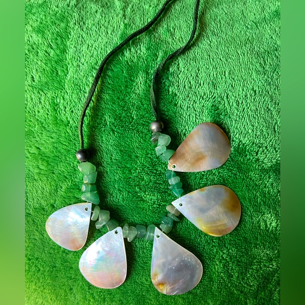 Mother of Pearl & Jade Shell Necklace